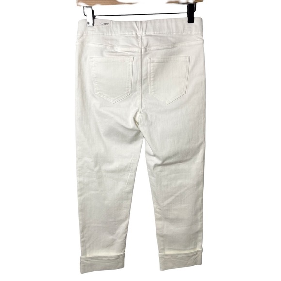 Liverpool The Crop Slim Jeans White Rolled Cuff Pull On Size 0 Skinny - Picture 4 of 9